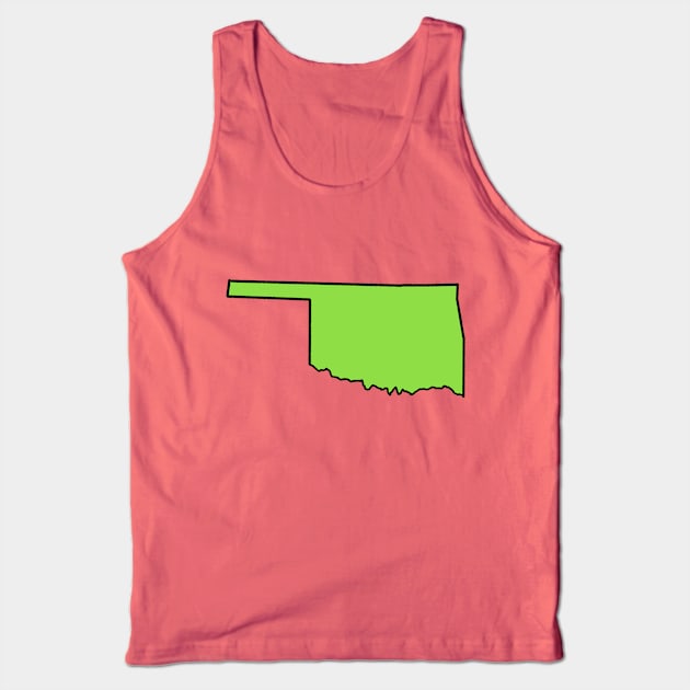 Oklahoma - Green Outline Tank Top by loudestkitten